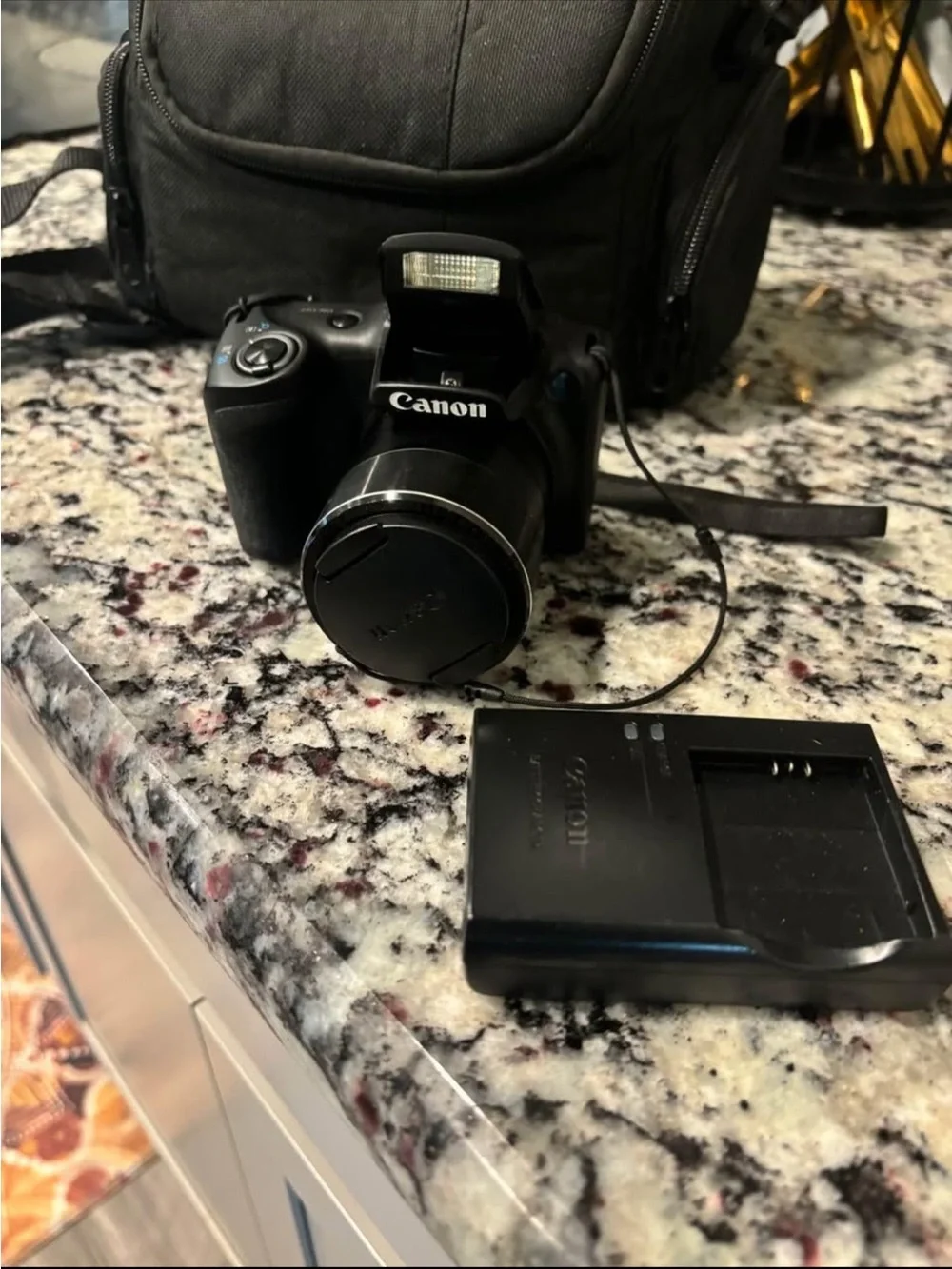 Canon Black Compact Digital Camera with Built-In Flash